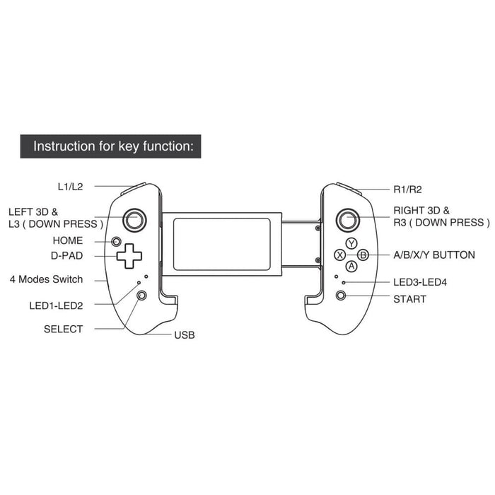 Pg - 9083s Wireless Bluetooth Stretchable Game Joystick
