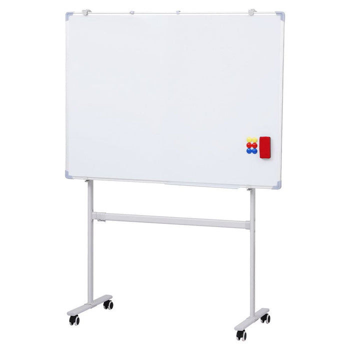 90x120cm Standing Whiteboard with Wheels Magnetic