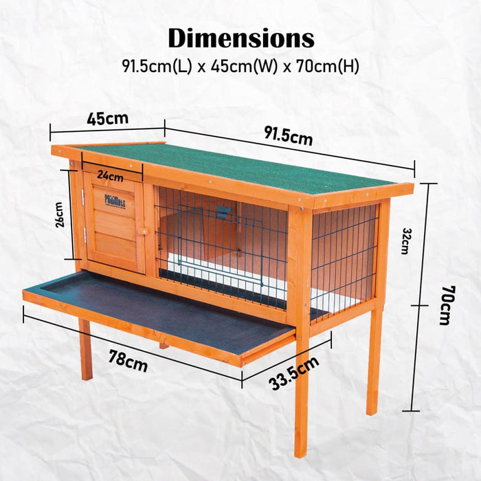 91 x 45 70cm Rabbit Hutch Chicken Coop Free Standing Cage
