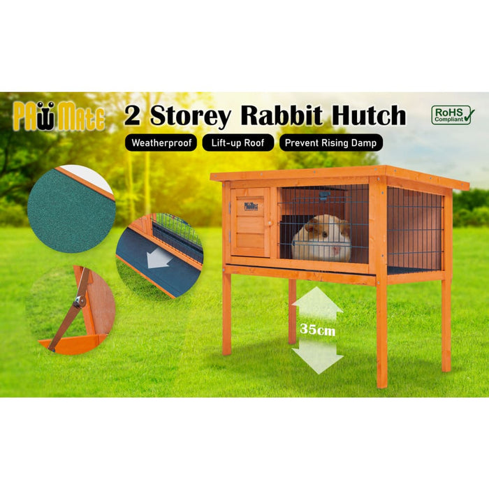 91 x 45 70cm Rabbit Hutch Chicken Coop Free Standing Cage