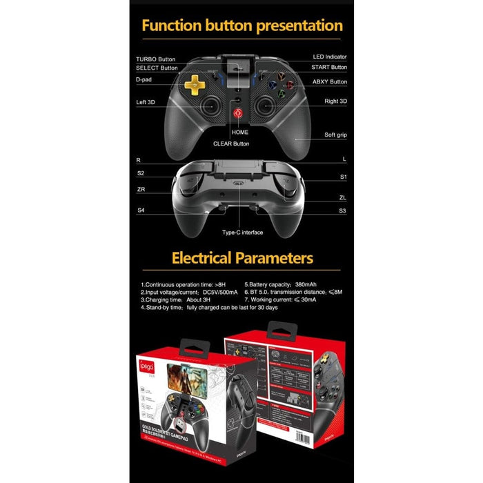 Pg-9218 Bluetooth & 2.4g Wireless Game Controller for Pc