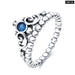 925 Silver Blue Zircon Crown Rings For Women Rose Gold