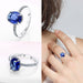 925 Silver Blue Zircon Crown Rings For Women Rose Gold