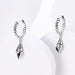 925 Silver Luminous Shell Earrings For Women Pave Cz Heart