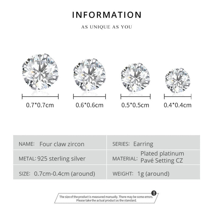 925 Solid Silver Clear Cubic Zirconia Women Statement