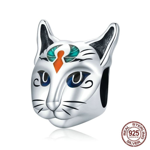 925 Sterling Silver Ancient Egypt Cat Charm For Bracelet