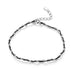 925 Sterling Silver Black And Red Rope Beads Chain