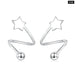 925 Sterling Silver Ear Buckle Rotating Wave Mini Star &