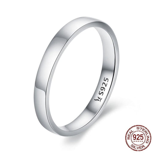 925 Sterling Silver Classic Round Finger Ring For Women
