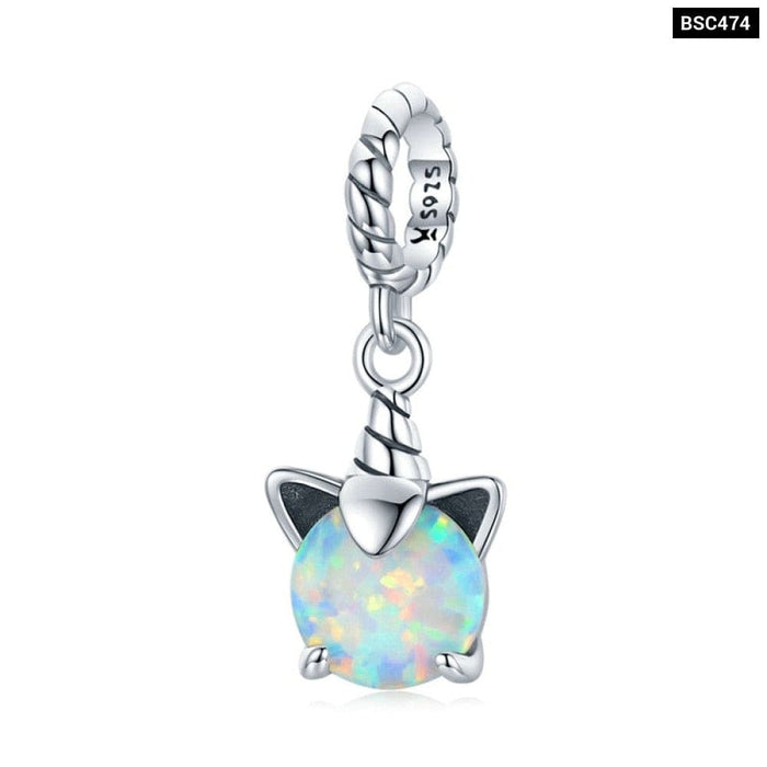 925 Sterling Silver Cute Cat Animal Charm Pendant Fit