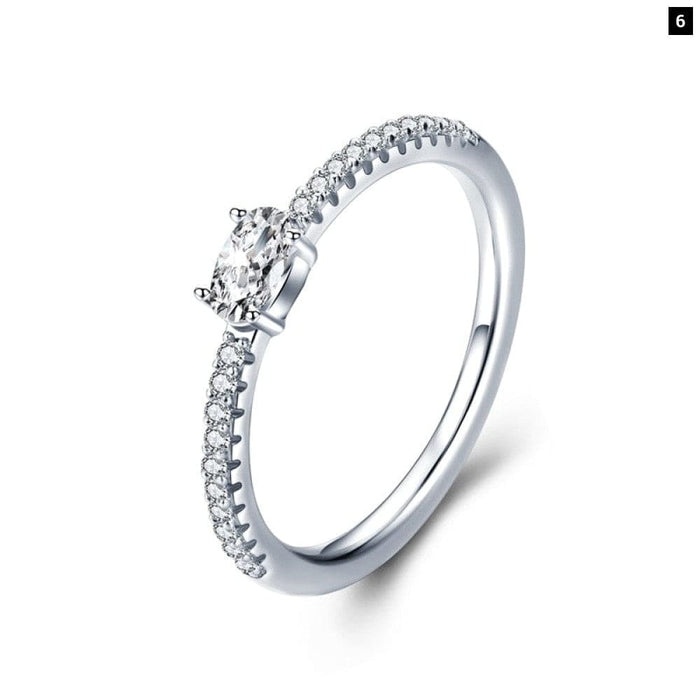 925 Sterling Silver Dazzling Sparkling Engagement Finger