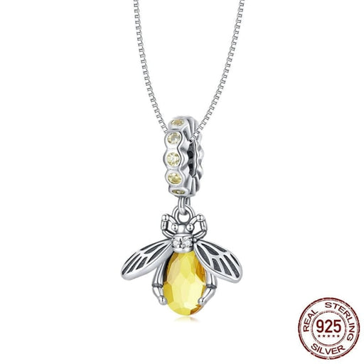 925 Sterling Silver Delicate Bee Pendant Necklace For Women