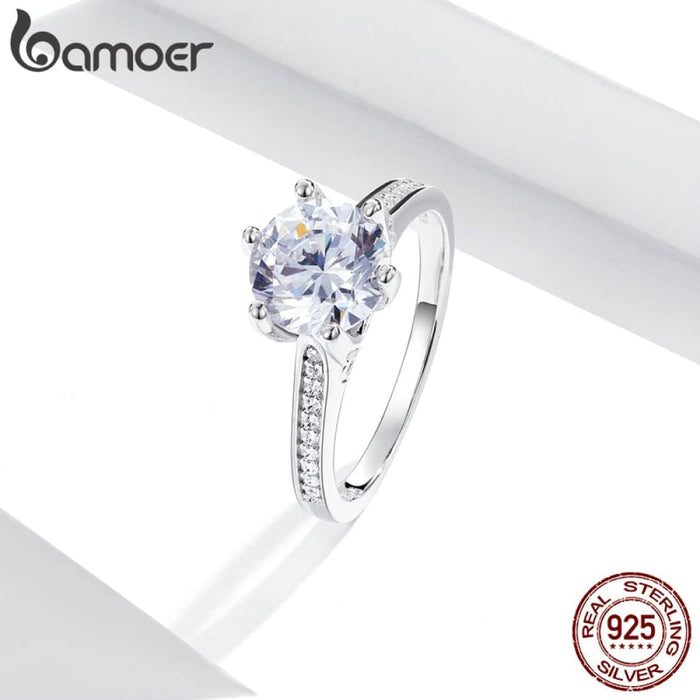 3ct 925 Sterling Silver Engagement Ring Round Cut Cubic