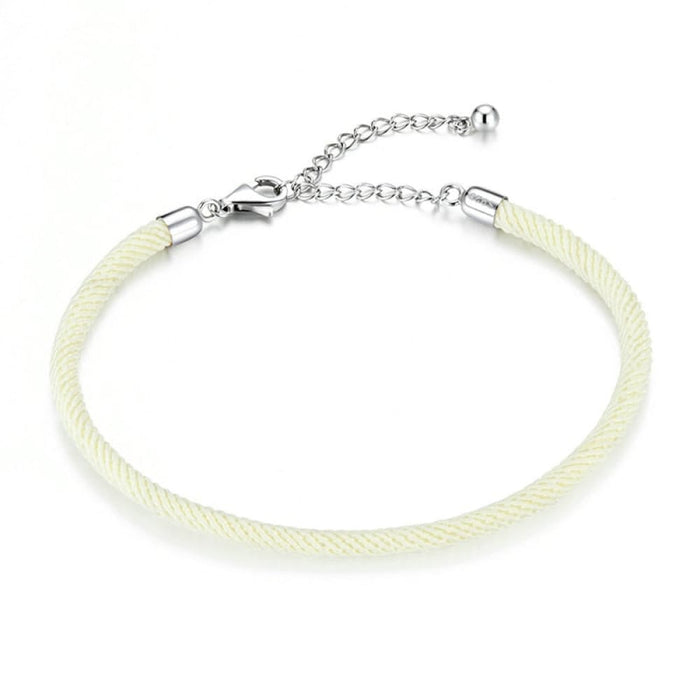 925 Sterling Silver Four Colours Basic Braided Bracelet