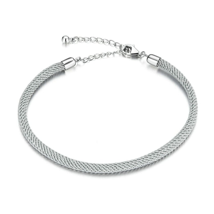 925 Sterling Silver Four Colours Basic Braided Bracelet