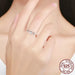 925 Sterling Silver Glittering Heart Clear Cz Angel Ring For