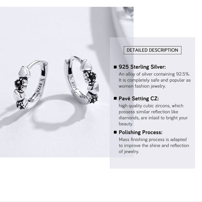 925 Sterling Silver Heart To Hoop Earrings For Women