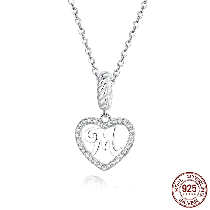 925 Sterling Silver Initial Pendant Necklace Letter a To z