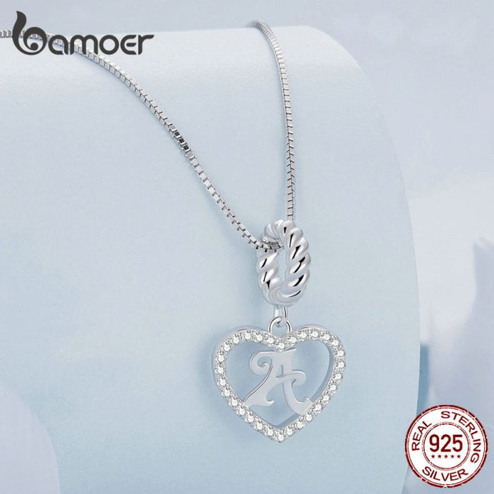 925 Sterling Silver Initial Pendant Necklace Letter a To z