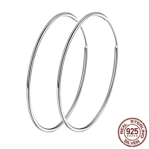 925 Sterling Silver Large Hoop Earrings Circle Endless