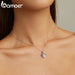 925 Sterling Silver Love Heart Pendant Necklace Blue Clear