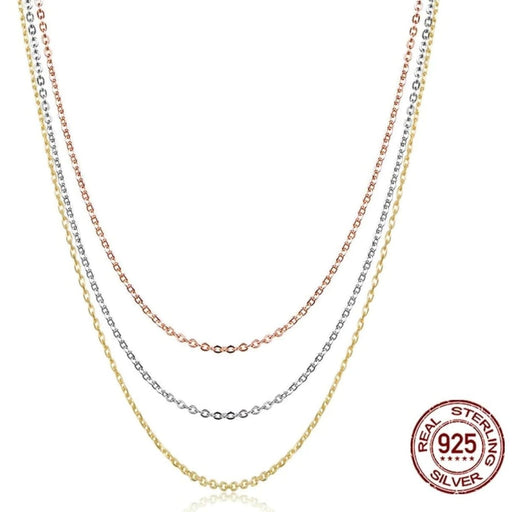 925 Sterling Silver Necklace Chain Lobster Clasp Rose Gold