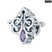 925 Sterling Silver Pattern Charm Diamond Shape Purple