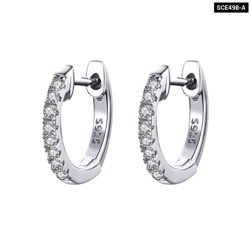 925 Sterling Silver Round Circle Hoop Earrings For Women