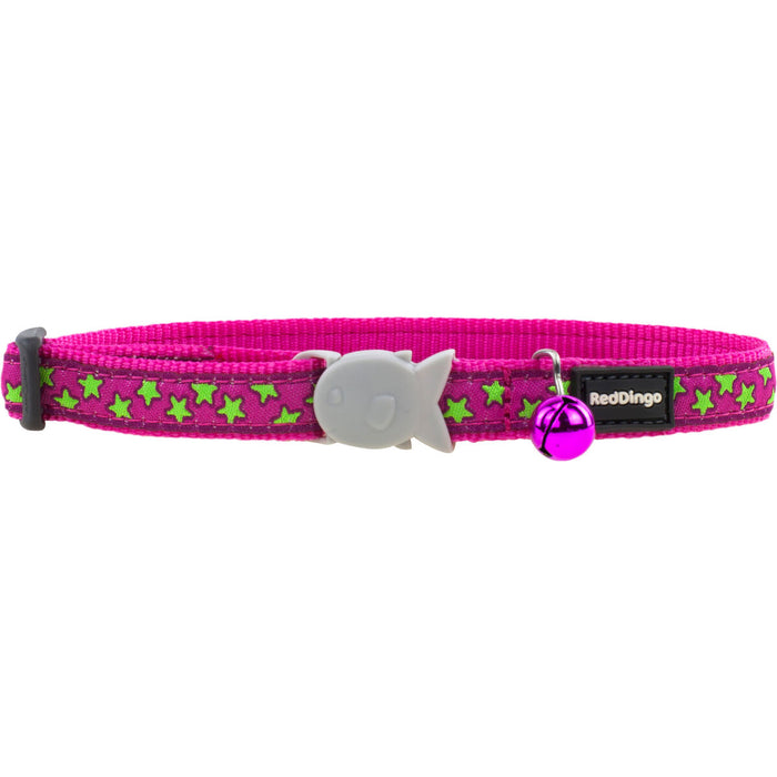 Cat Collar By Red Dingo Stars Lime On Hot Pink