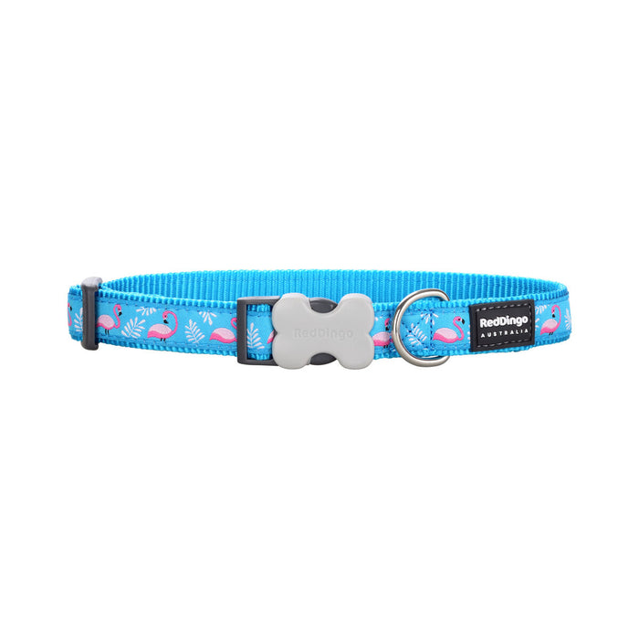 Dog Collar By Red Dingo Flamingo Turquoise
