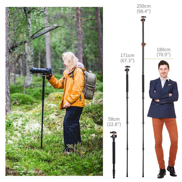 94’ 2.4m Overhead Camera Tripod Lightweight Travel Load
