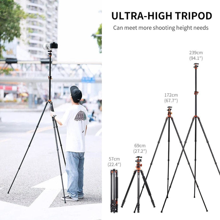 94’ 2.4m Overhead Camera Tripod Lightweight Travel Load