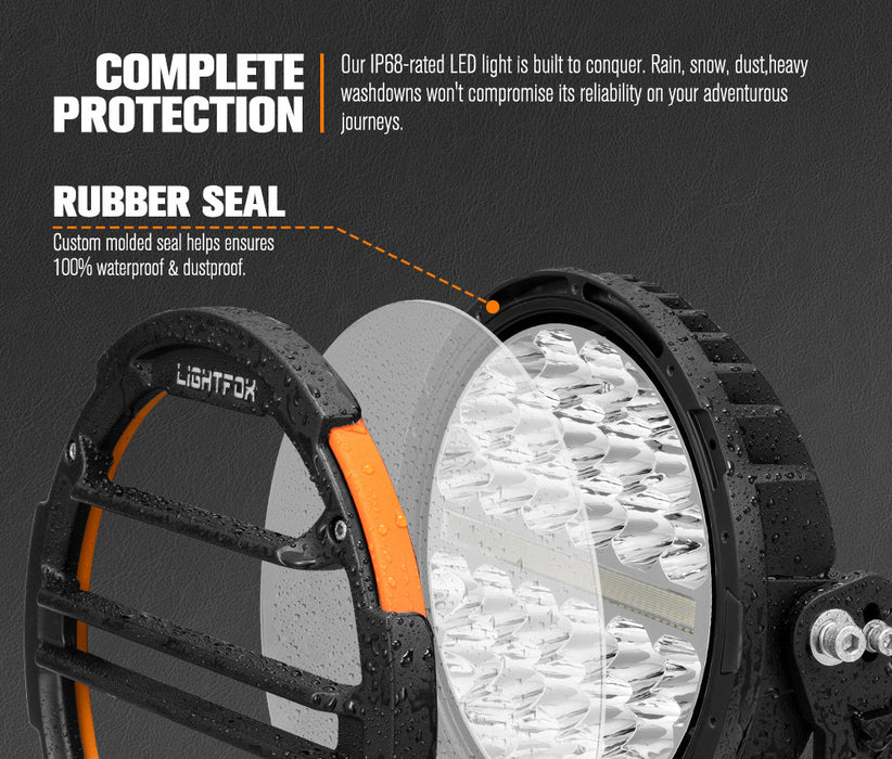 Pair 9" Osram Led Driving Lights Round Spotlight Spot Headlight Drl