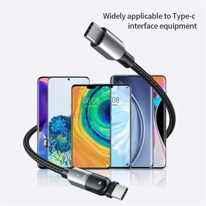 90 Degree Usb C To C Fast Charging Cable Compatible With Iphone 15 / 15 Pro & Android