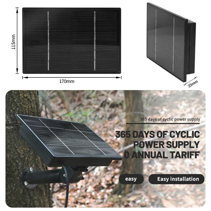 Portable Solar Charger For Security Camera 5V / 6V 4W Panel Dc 5521 Output