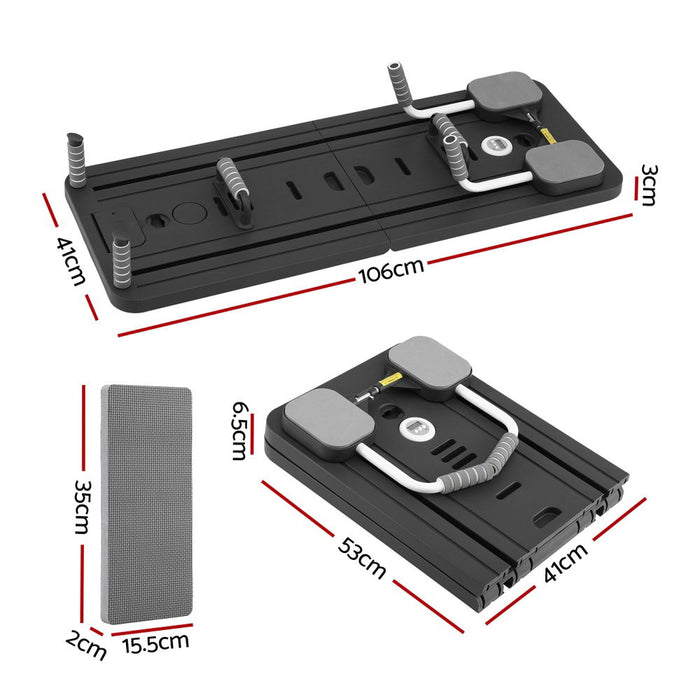 Pilates Reformer Abdominal Exercise Board Push Up Set Fitness Black