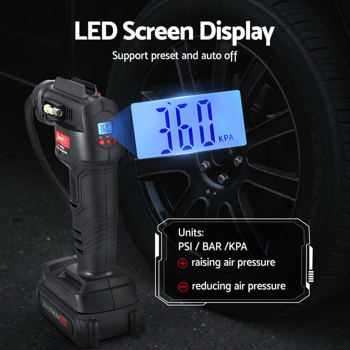 20V Air Compressor 120Psi Electric Portable Air Inflator Led Light