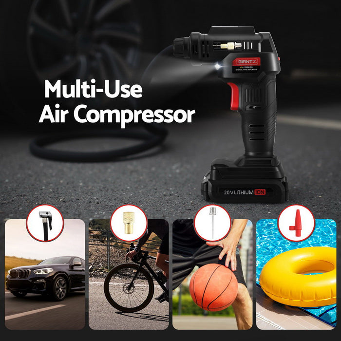 20V Air Compressor 120Psi Electric Portable Air Inflator Led Light