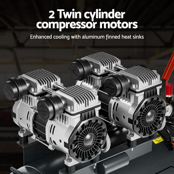 50L Air Compressor Quiet 3.0Hp Oil-Free Portable Tyre Inflator 200L/Min