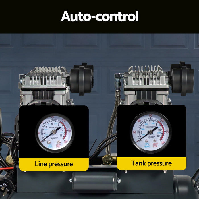 50L Air Compressor Quiet 3.0Hp Oil-Free Portable Tyre Inflator 200L/Min