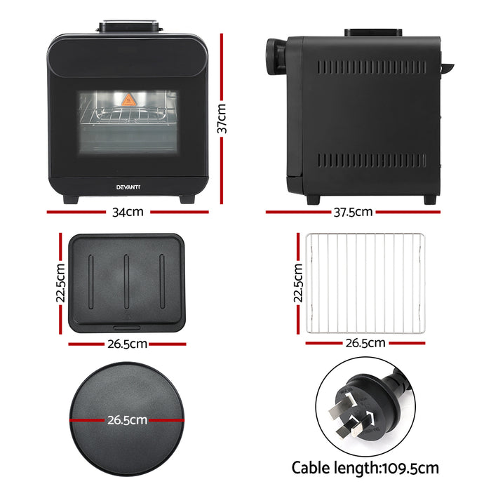 Steam Air Fryer Oven 15L W/ Lcd Touch 1600W