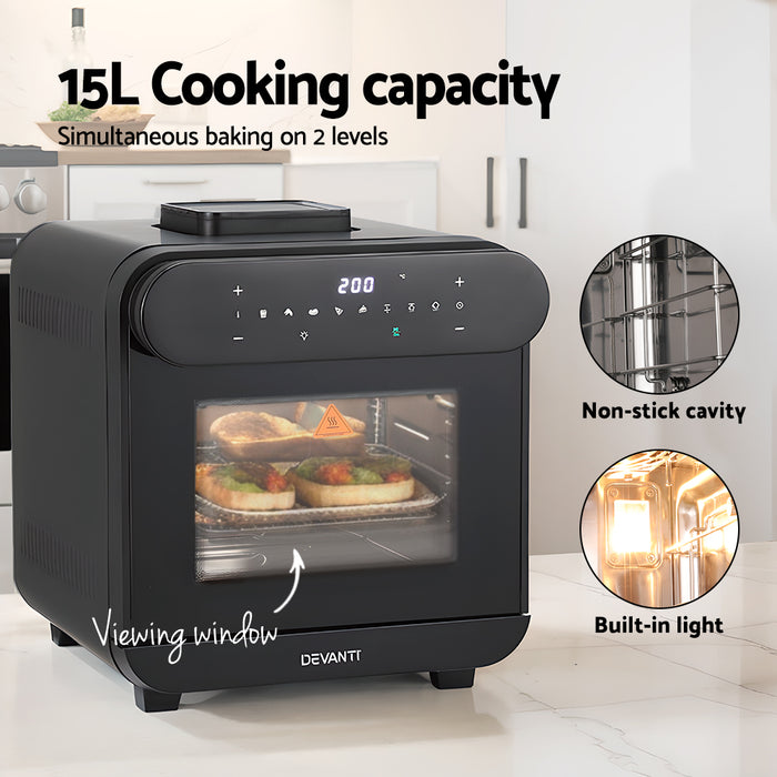 Steam Air Fryer Oven 15L W/ Lcd Touch 1600W