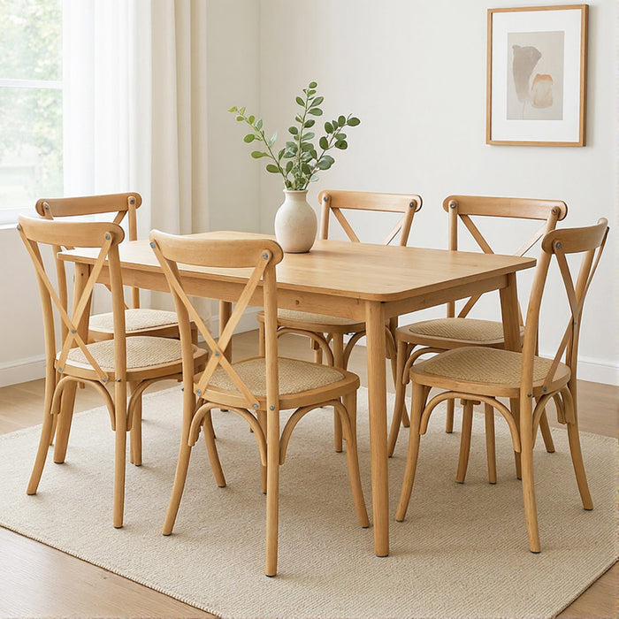 6X Dining Chairs Cross Back Chair