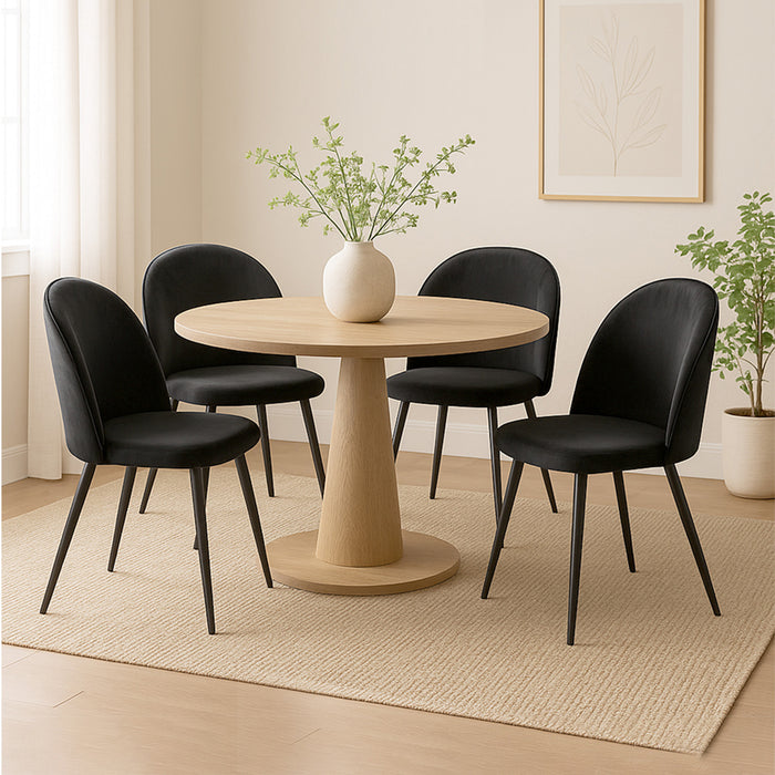 4X Dining Chairs Kitchen Cafe Black