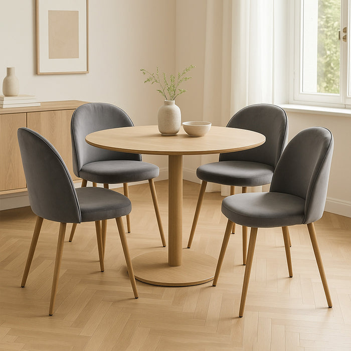 4X Dining Chairs Seat French Grey