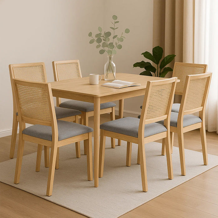 6Xcane Dining Chair Rattan Armless Seat