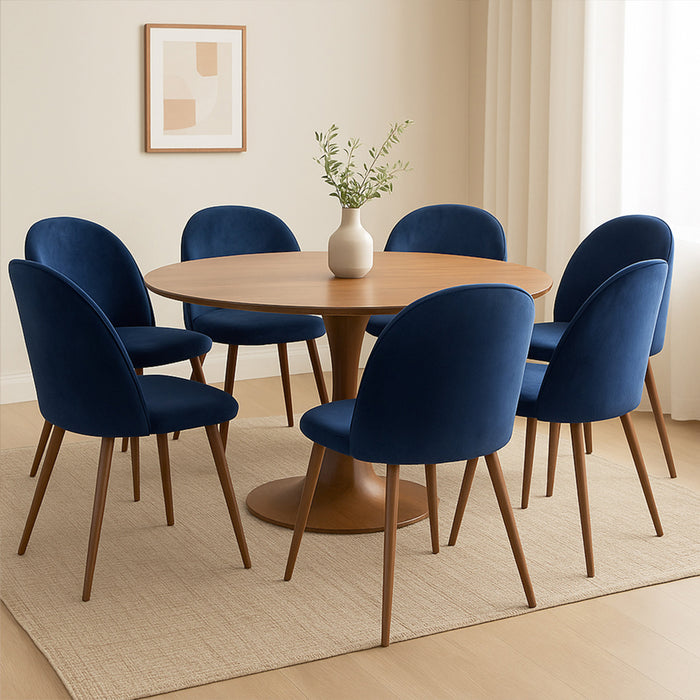 6X Dining Chairs Seat French Navy
