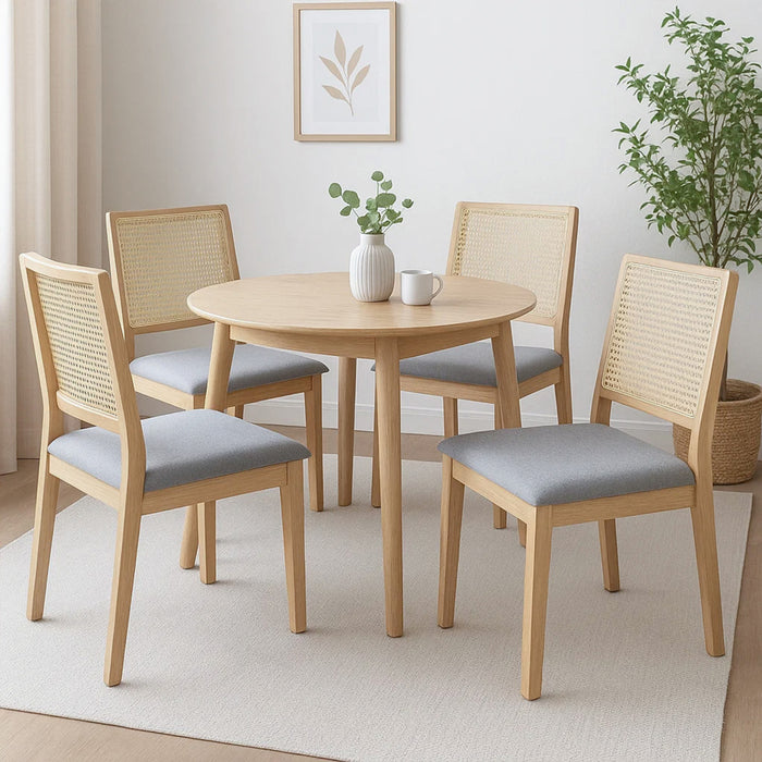 4X Cane Dining Chair Rattan Armless Seat