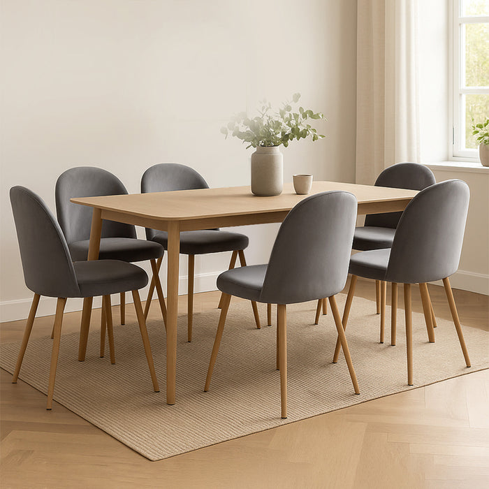 6X Dining Chairs Seat French Grey