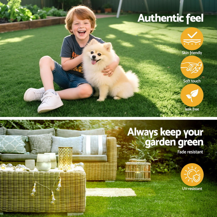 Artificial Grass Turf Rug Fake Grass 2 Rolls 15Mm Height 50cm X 2M Indoor Outdoor Synthetic Grass Mat Carpet With Drainage Holes Plastic Plant